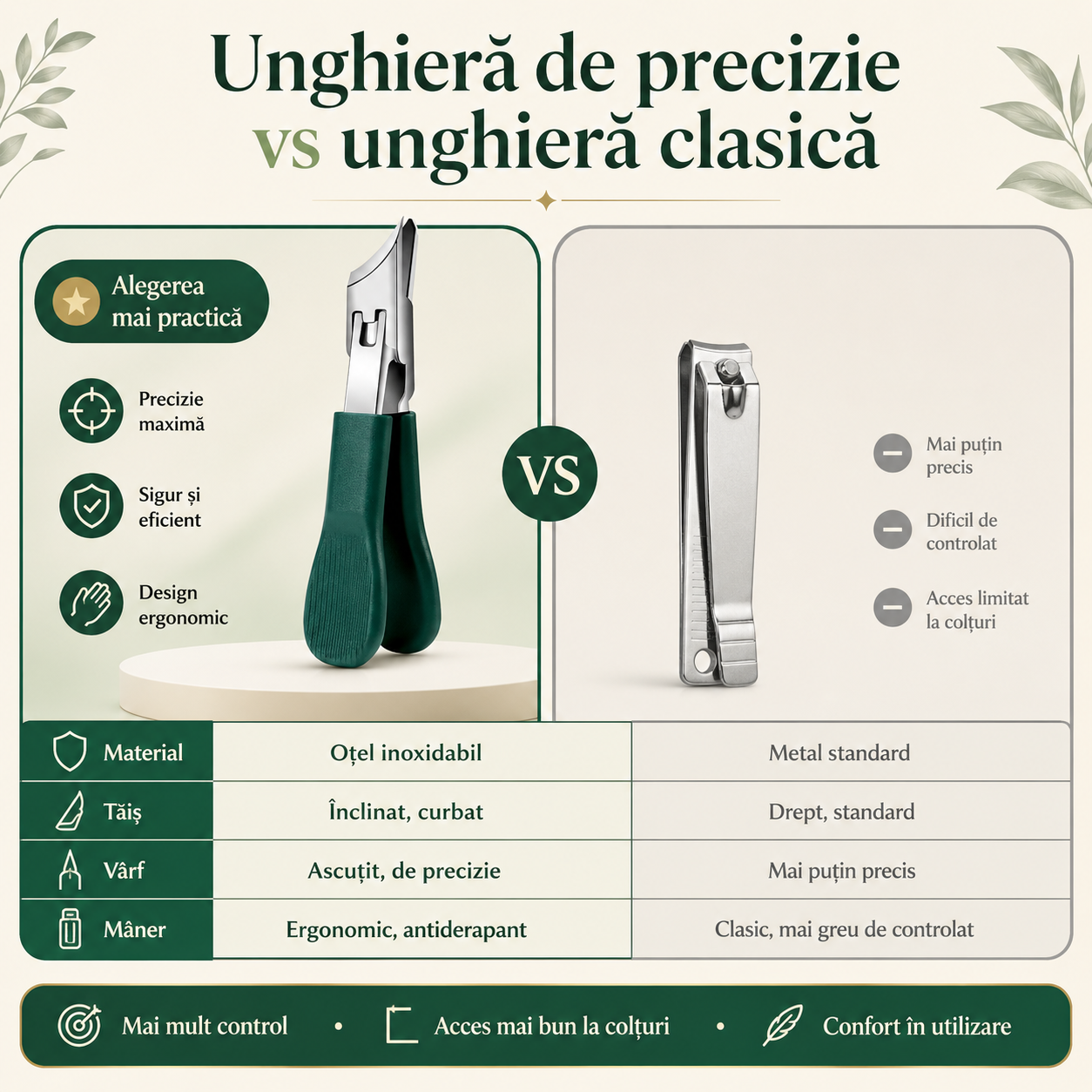 Unghieră pentru Unghii Groase  Taie Ușor, Dintr-o Singură Mișcare